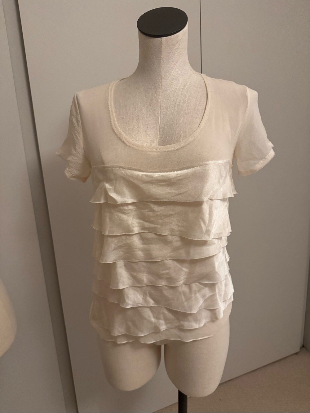 Corporeum Sheer Silk top w Raw Hems- US 6 /40